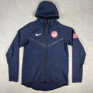 Nike Tech Fleece Hoodie Men Medium Navy Blue Team USA 2016 Olympics Windrunner 2